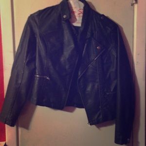 Black leather jacket